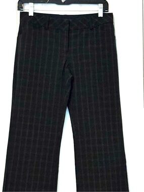 Y2K 2000s Express Black Plaid Editor  Low Rise Bootcut Office Dress Pants 00R